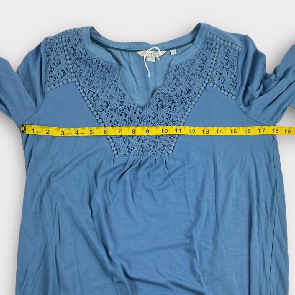Boden Eyelet Lace Split V-Neck Long Sleeve Top Size 6 - Picture 5 of 5